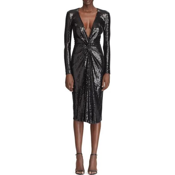 Ralph Lauren Purple Label Dresses & Skirts - Ralph Lauren Collection Purple Label Black Sequin Cocktail Midi Dress Gown 2 XS